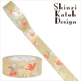 Tree & Birds Kraft Paper Foil Masking Tape • Shinzi Katoh Design
