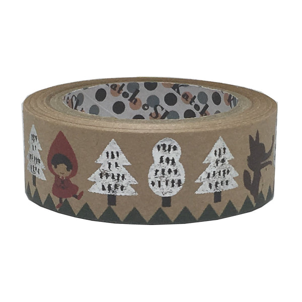 Red Riding Hood in Forest Masking Tape • Shinzi Katoh Design Japanese Washi Tape