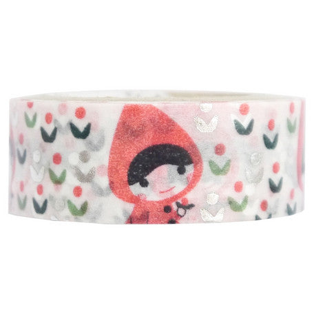 Red Riding Hood Flower Foil Masking Tape • Shinzi Katoh Design Japanese Washi Tape