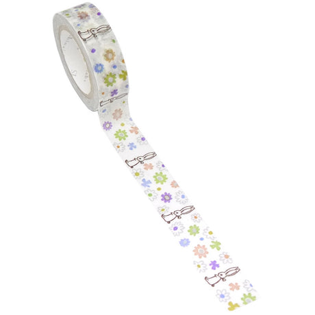 Cinta washi de conejo y flor • Cinta washi japonesa de diseño Shinzi Katoh 