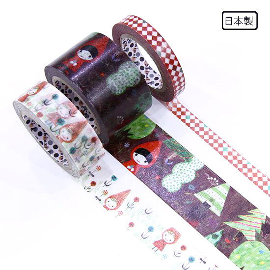 Little Red Riding Hood Set of 3 Washi Tapes • Shinzi Katoh Design