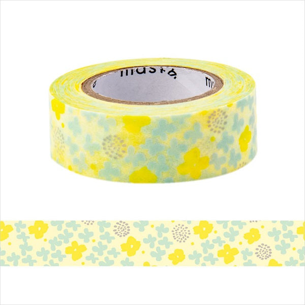 Flower Yellow Washi Tape Writable Maste Washi