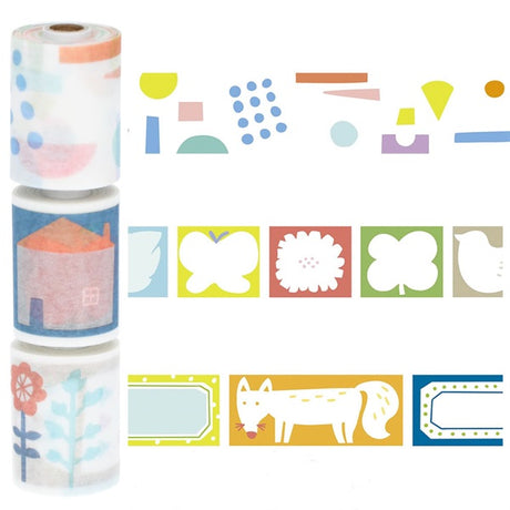 Maste Perforated & Writable Slim Washi Tape Set Nordic Scandinavian 