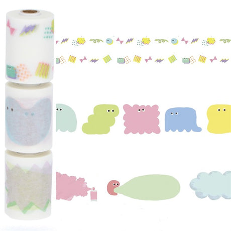 Maste Perforated & Writable Slim Washi Tape Set Pop