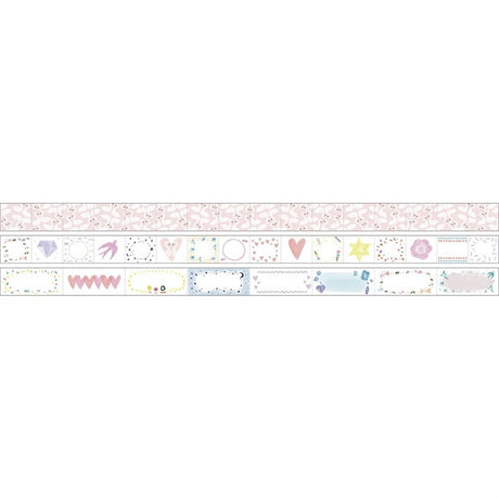 Maste Perforated & Writable Slim Washi Tape Set Girly