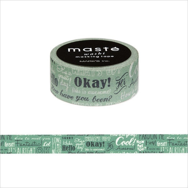 Greeting Japanese Washi Tape • Amazing Life Masté Masking Tape