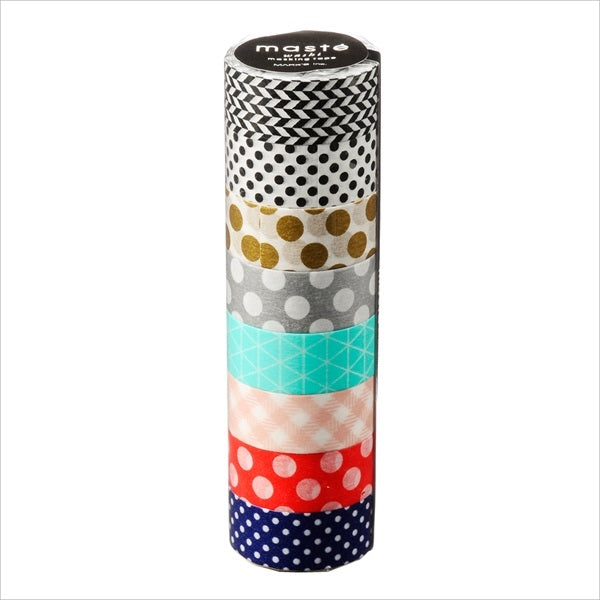 Impressive Tone Solid Color Mix Washi Tape Set Masté Japanese Masking Tape • Made in Japan.