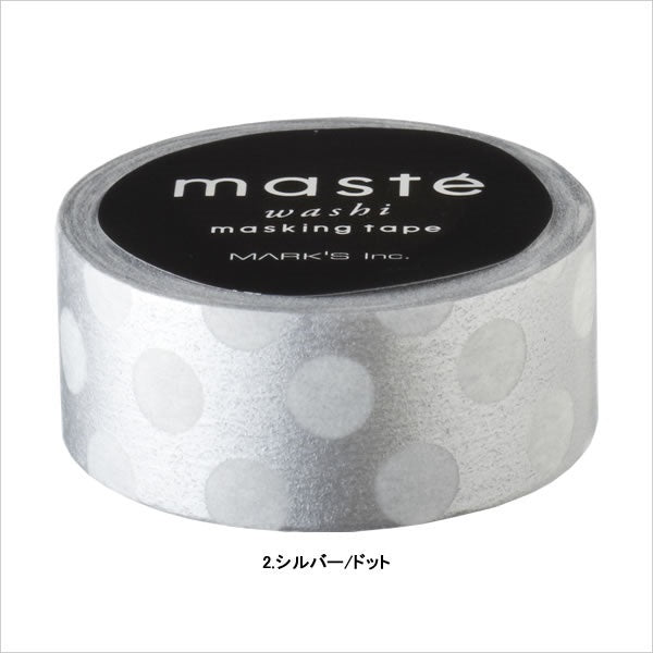 Impressive Tone Silver Dot Masté Japanese Masking Tape • Made in Japan.