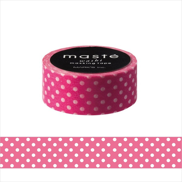 Pink Polka Dots Masté Japanese Masking Tape • Made in Japan.