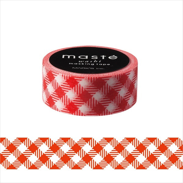Red Check Washi Tape Masté