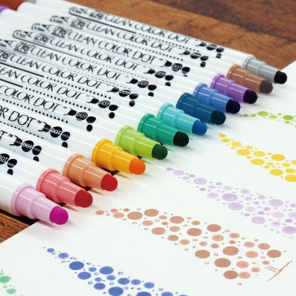 Kuretake ZIG Clean Color Dot Dual-Tip Markers 12/Pkg – Little