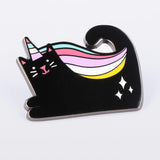 More magical than a rainbow. More majestic than a mermaid. Unicorn Kitty will have you mesmerised, enchanting you with her sweet purr. Wear this enamel pin badge and see if your cat gets the hint and grows her own horn and rainbow mane.